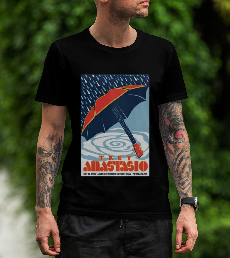 Trey Anastasio Arlene Schnitzer Concert Hall Portland OR May 26 2026 Umbrella Guitar T-Shirt