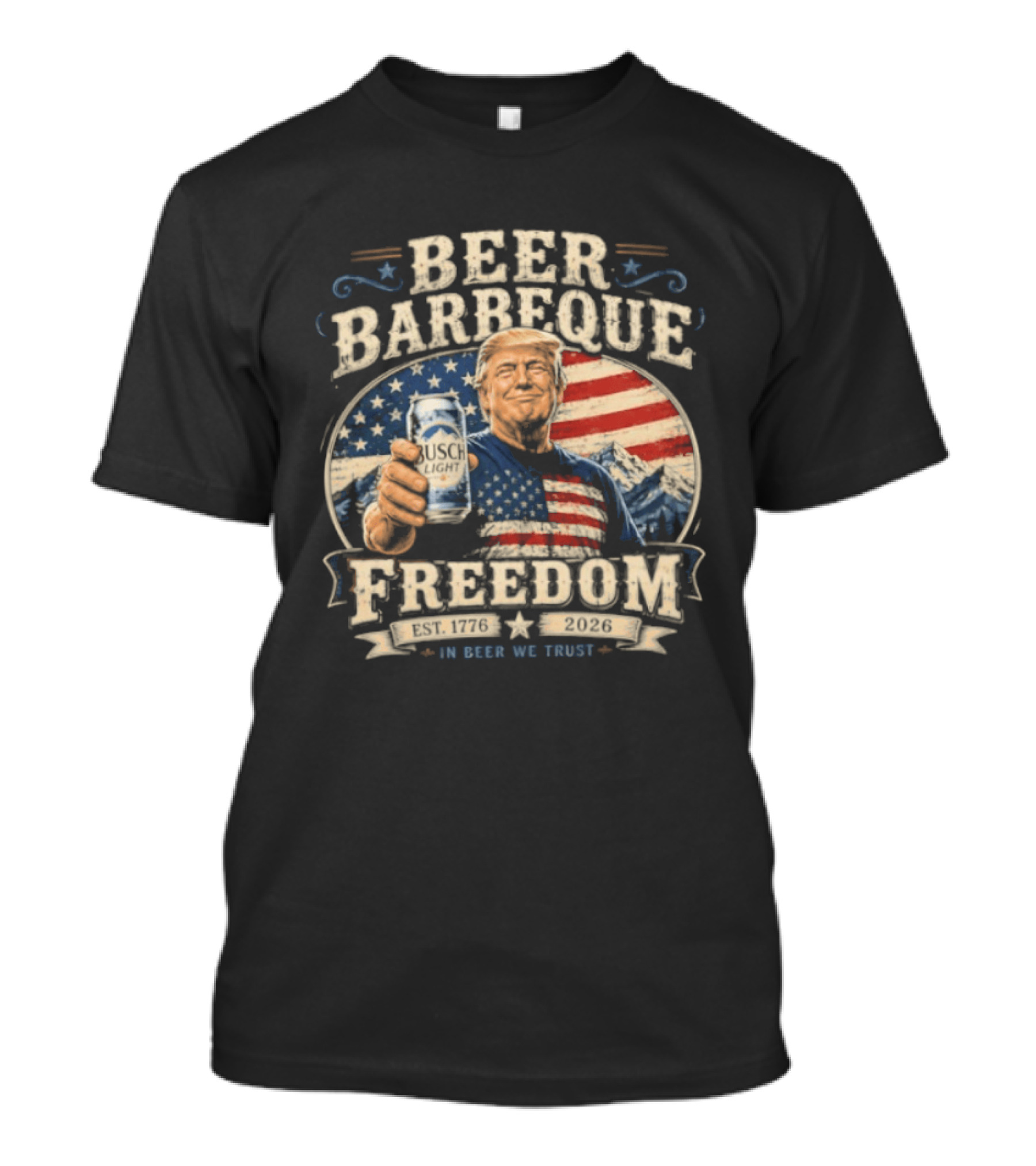 Beer Barbeque Freedom In Beer We Trust 1776 2026 Patriotic 250 Years T-Shirt