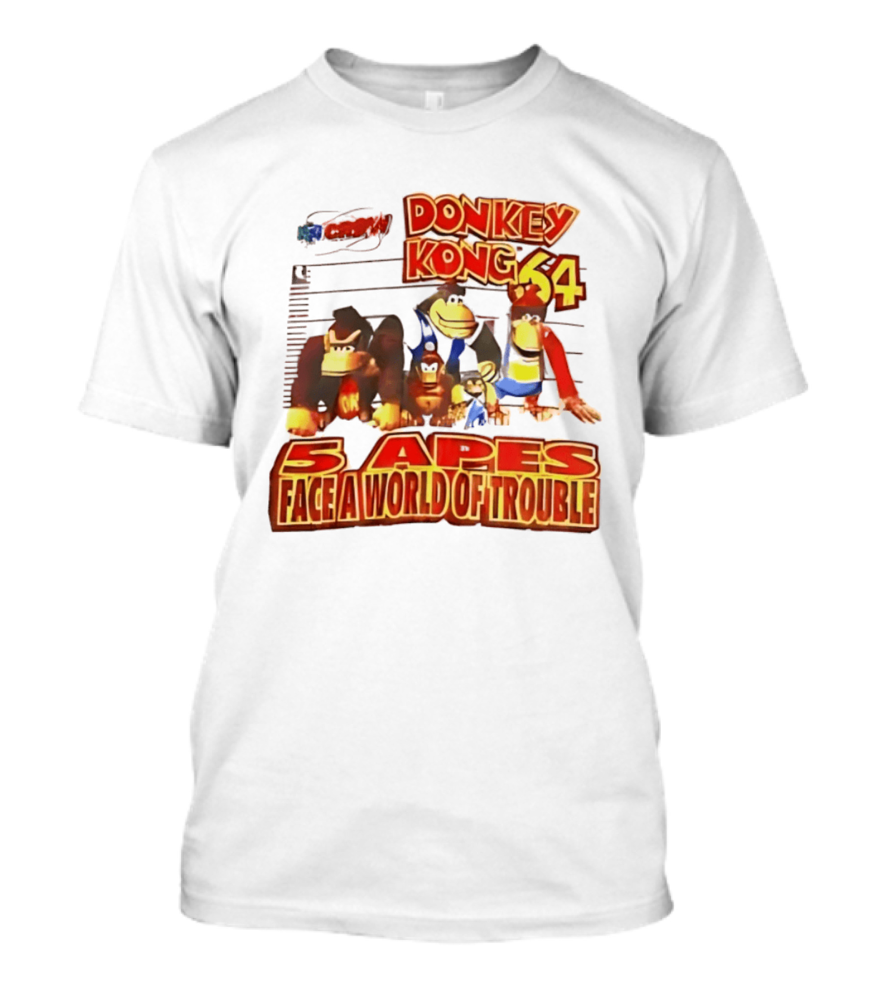 Donkey Kong 64 Five Apes Face A World Of Trouble T-Shirt
