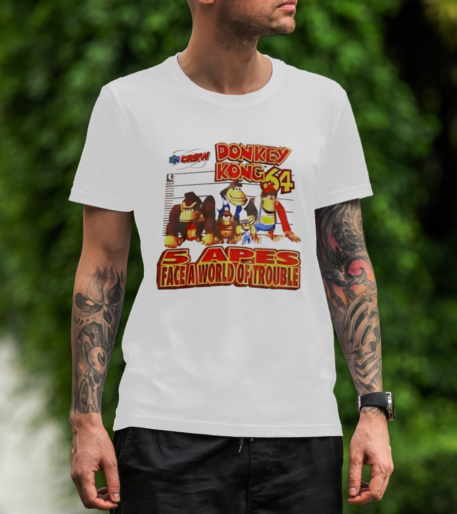 Donkey Kong 64 Five Apes Face A World Of Trouble T-Shirt