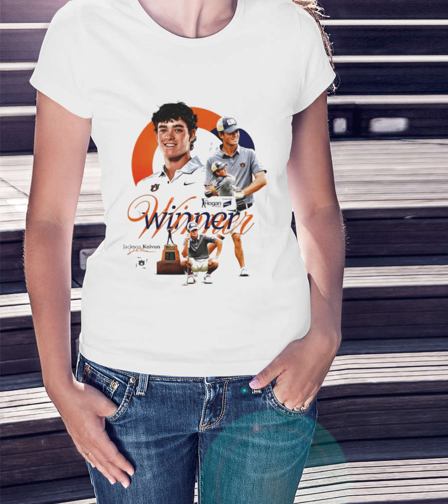 Jackson Koivun Auburn Golf Winner 2026 Trophy Nike Auburn University Golfers T-Shirt