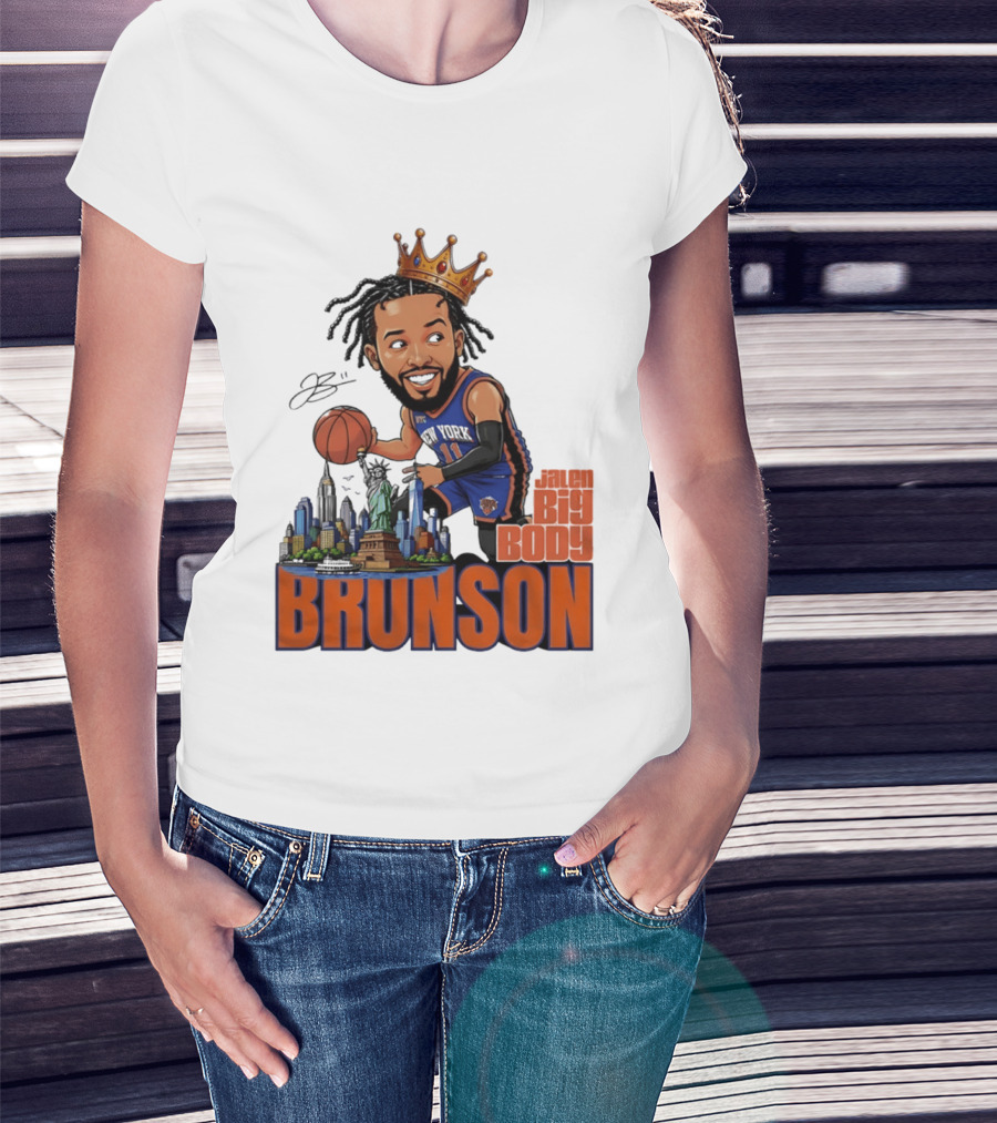 Jalen Brunson New York Knicks Big Body Crown Basketball Skyline Statue Of Liberty T-Shirt