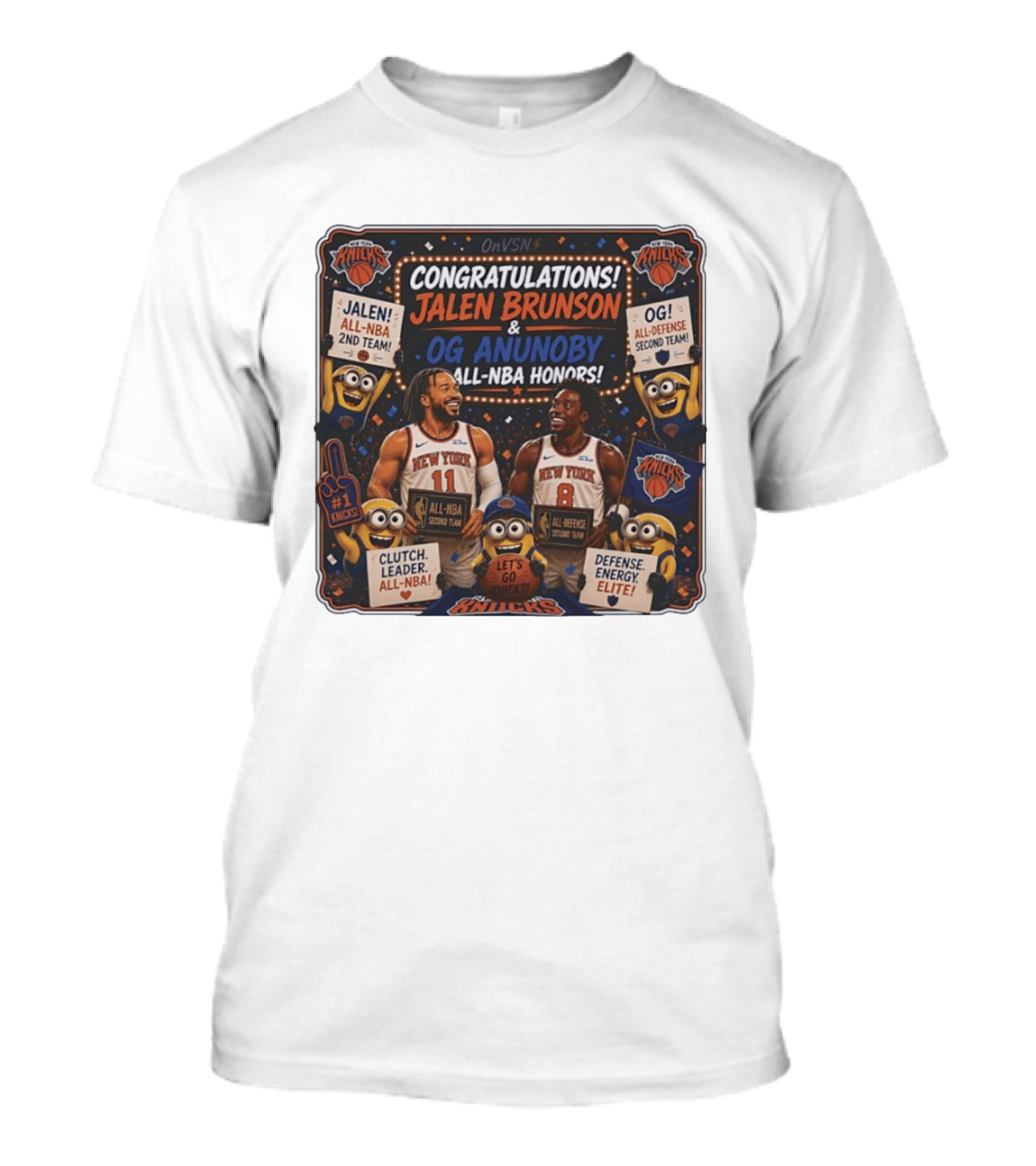 Congratulations Jalen Brunson OG Anunoby New York Knicks AllNBA Honors Second Team T-Shirt
