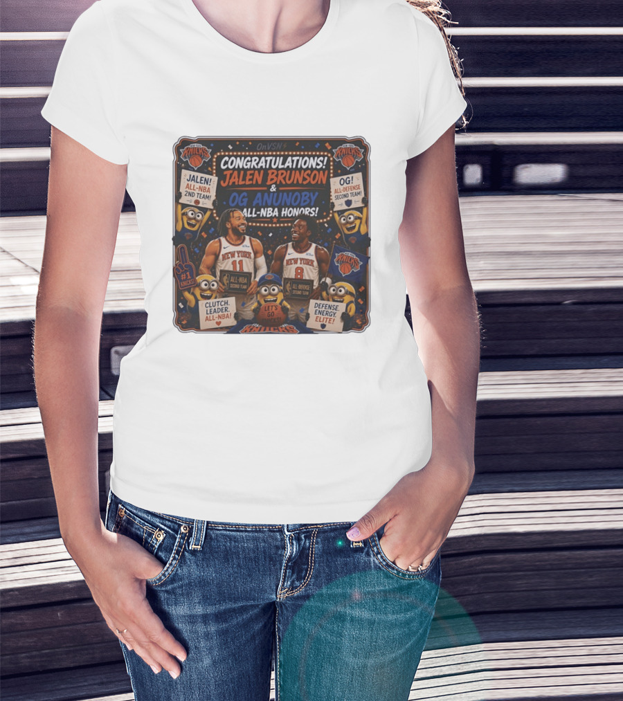 Congratulations Jalen Brunson OG Anunoby New York Knicks AllNBA Honors Second Team T-Shirt