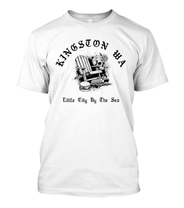 Kingston WA Little City By The Sea Doodle Rustic Adirondack Chair T-Shirt
