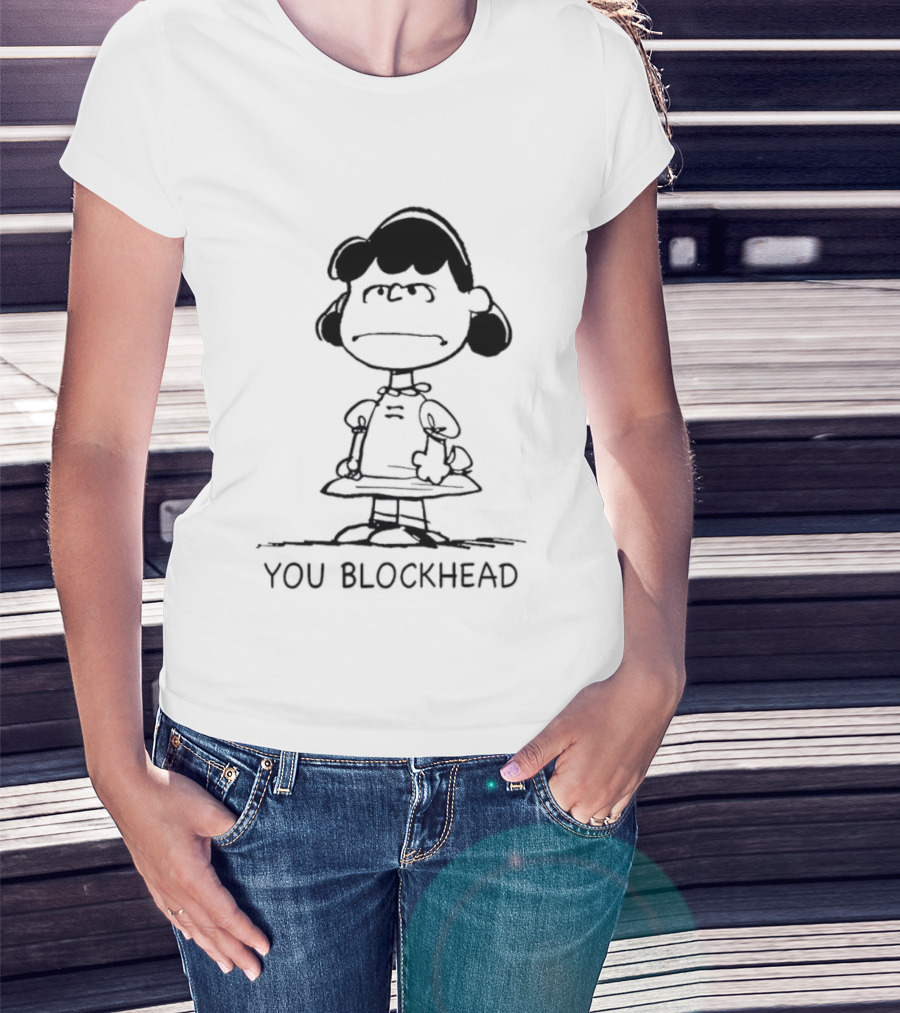 Lucy Peanuts You Blockhead Classic Comic T-Shirt
