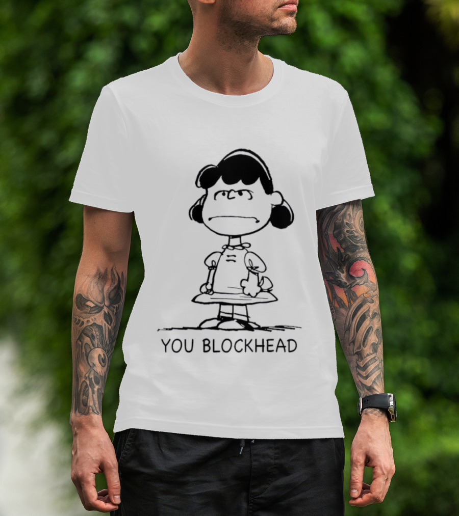 Lucy Peanuts You Blockhead Classic Comic T-Shirt
