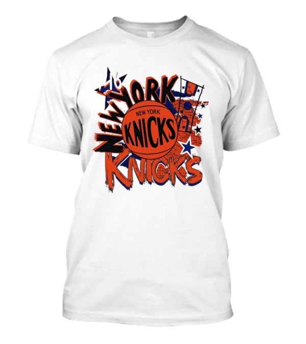 New York Knicks Vintage Basketball 46 Stars And Skyline T-Shirt