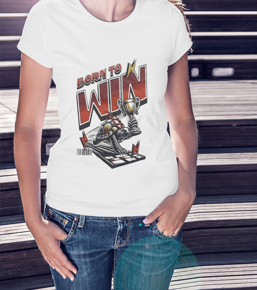 Born To Win Turtle With Trophy Racing T-Shirt