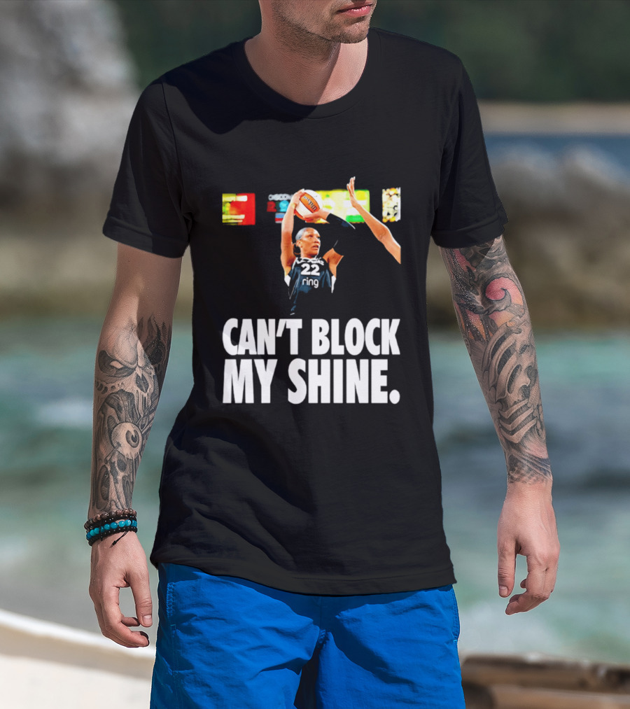 A'ja Wilson Can't Block My Shine Las Vegas Aces Basketball Triumph T-Shirt