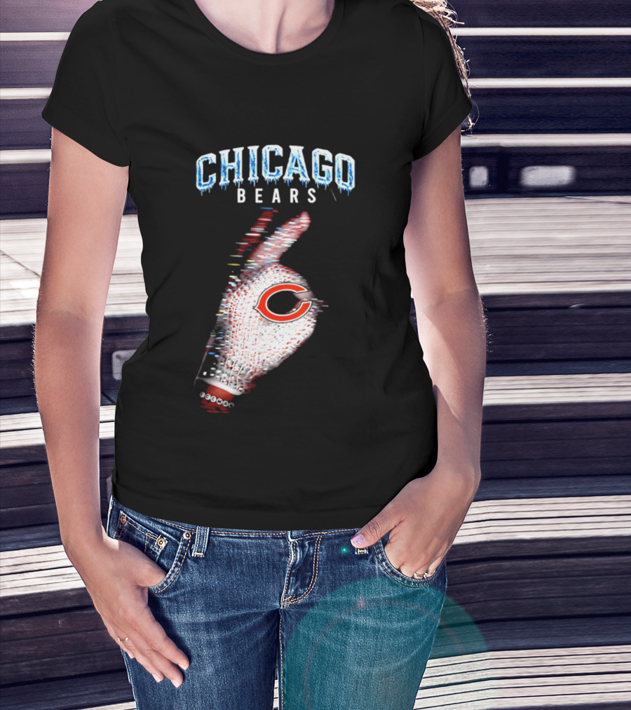 Chicago Bears Iceman 2026 Glitch Effect Football T-Shirt
