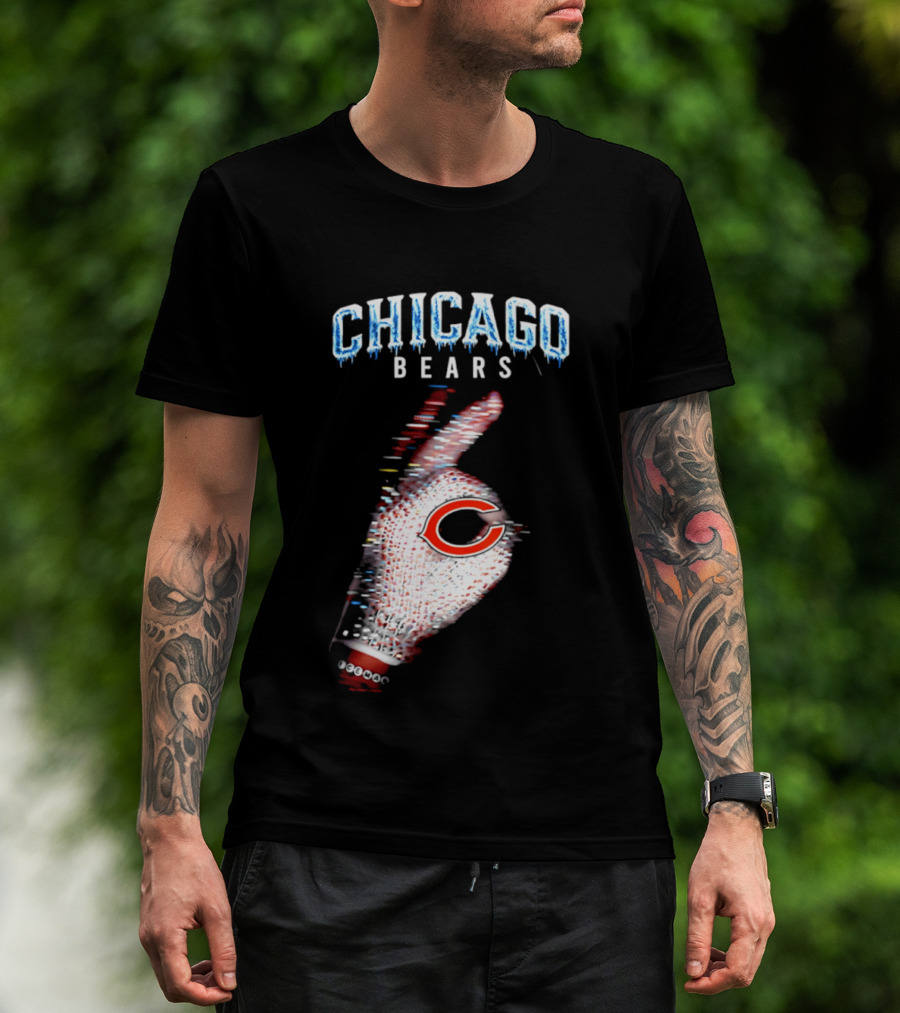 Chicago Bears Iceman 2026 Glitch Effect Football T-Shirt
