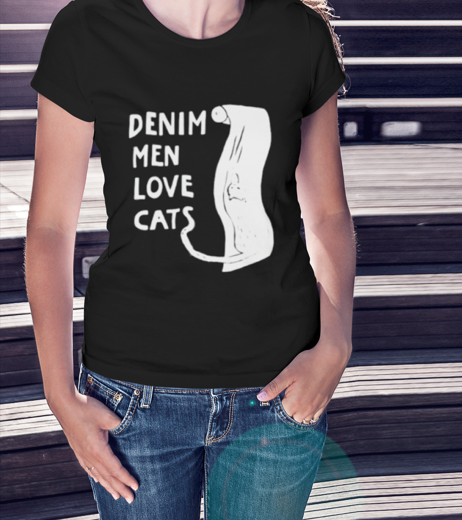 Denim Men Love Cats Fashion T-Shirt