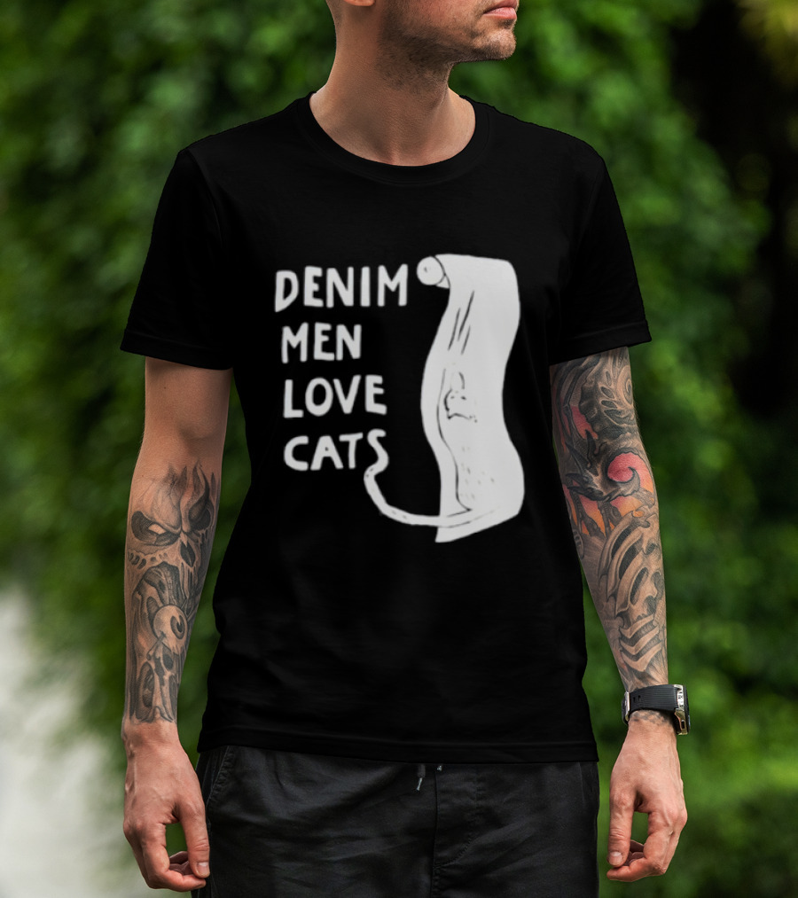 Denim Men Love Cats Fashion T-Shirt