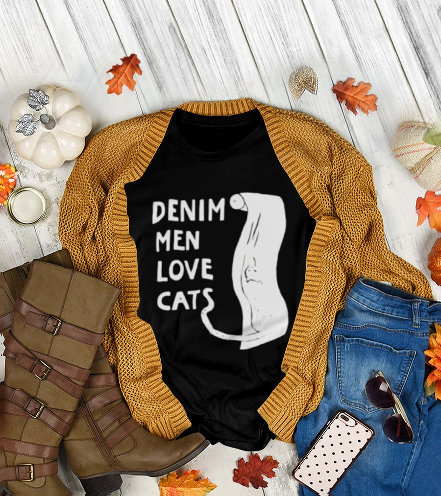 Denim Men Love Cats Fashion T-Shirt