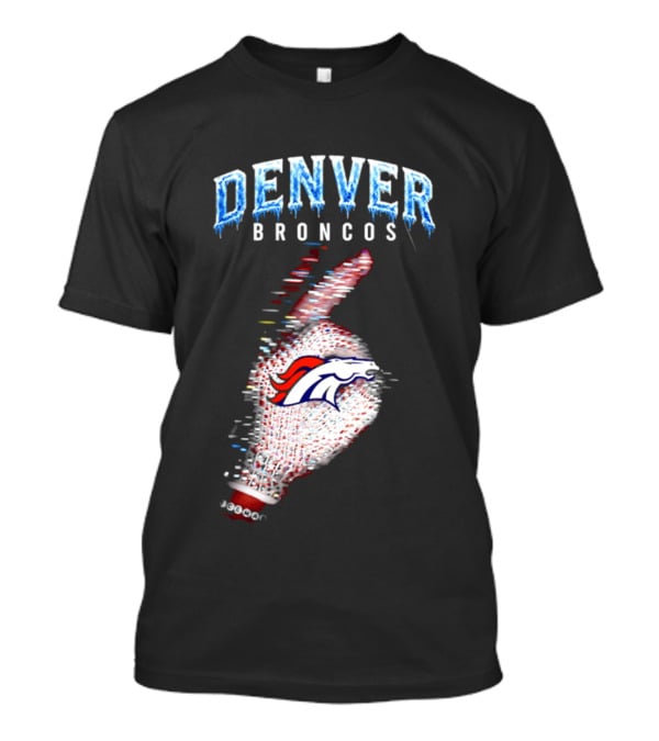 Denver Broncos Iceman 2026 Logo Glitched Hand Signal T-Shirt