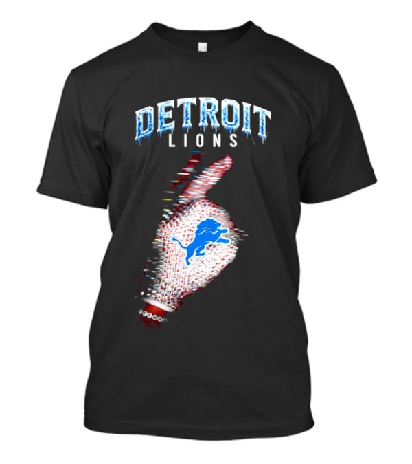 Detroit Lions Iceman 2026 Football Glove Fan T-Shirt