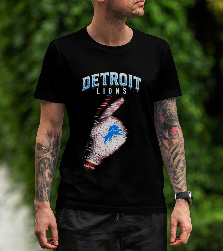 Detroit Lions Iceman 2026 Football Glove Fan T-Shirt