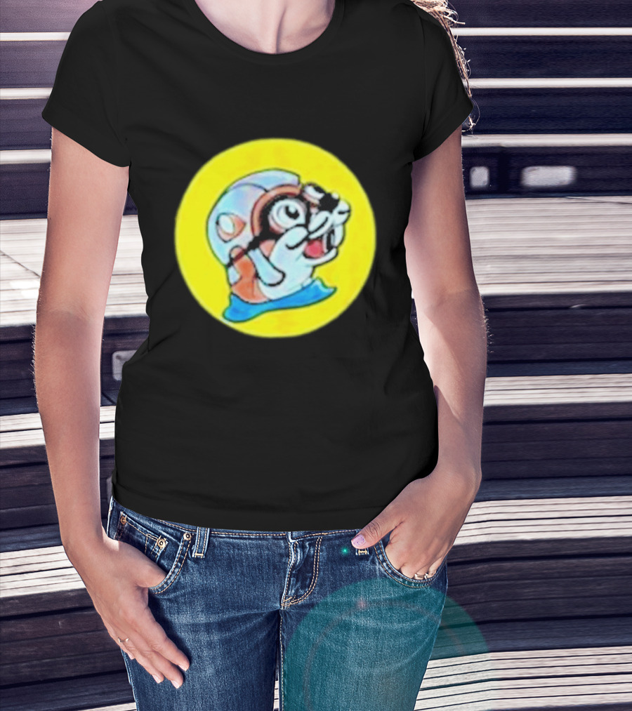 Gloopy Industries The Aquabeaver Cartoon Style Helmet And Water Circle T-Shirt