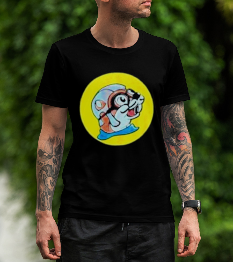 Gloopy Industries The Aquabeaver Cartoon Style Helmet And Water Circle T-Shirt
