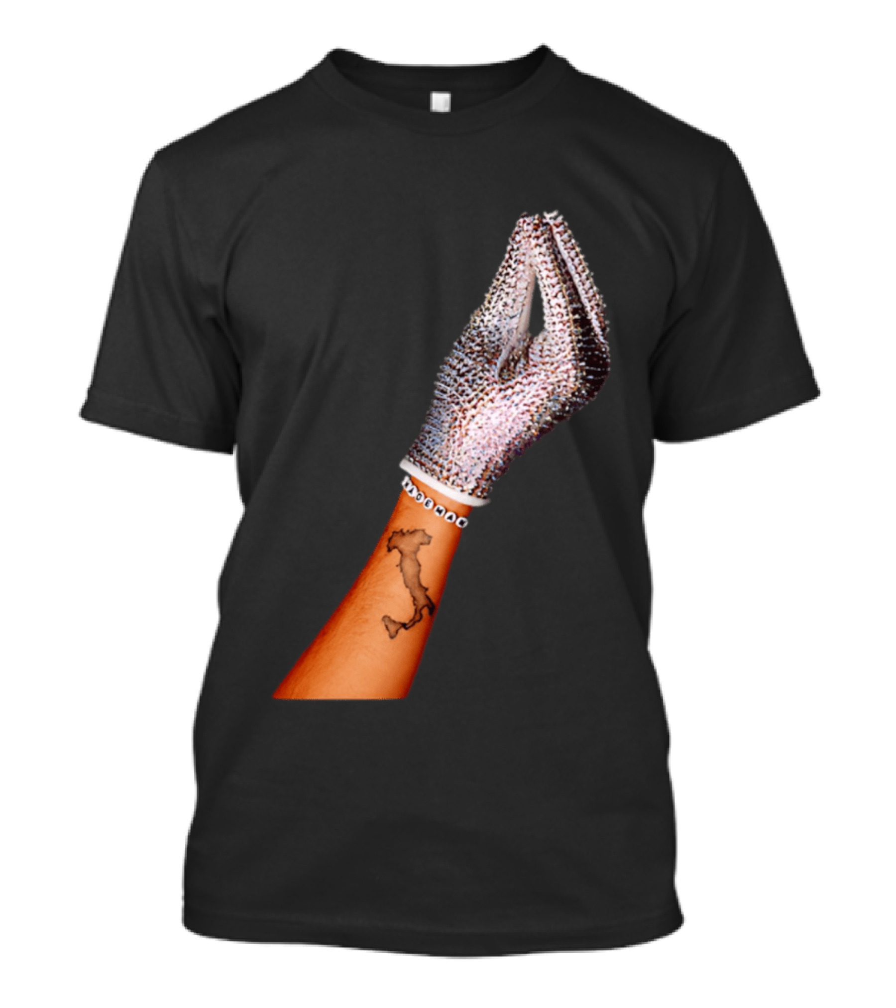 Mademan Italia Drake IceMan Glitter Glove Tattoo T-Shirt