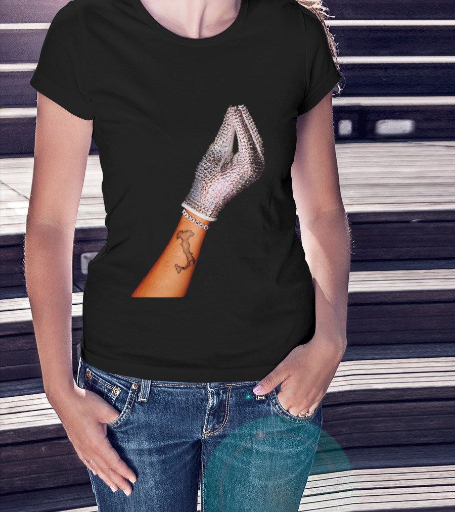 Mademan Italia Drake IceMan Glitter Glove Tattoo T-Shirt
