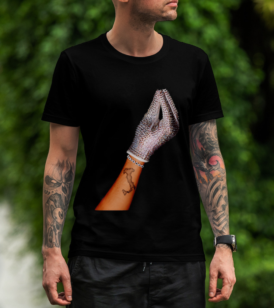 Mademan Italia Drake IceMan Glitter Glove Tattoo T-Shirt