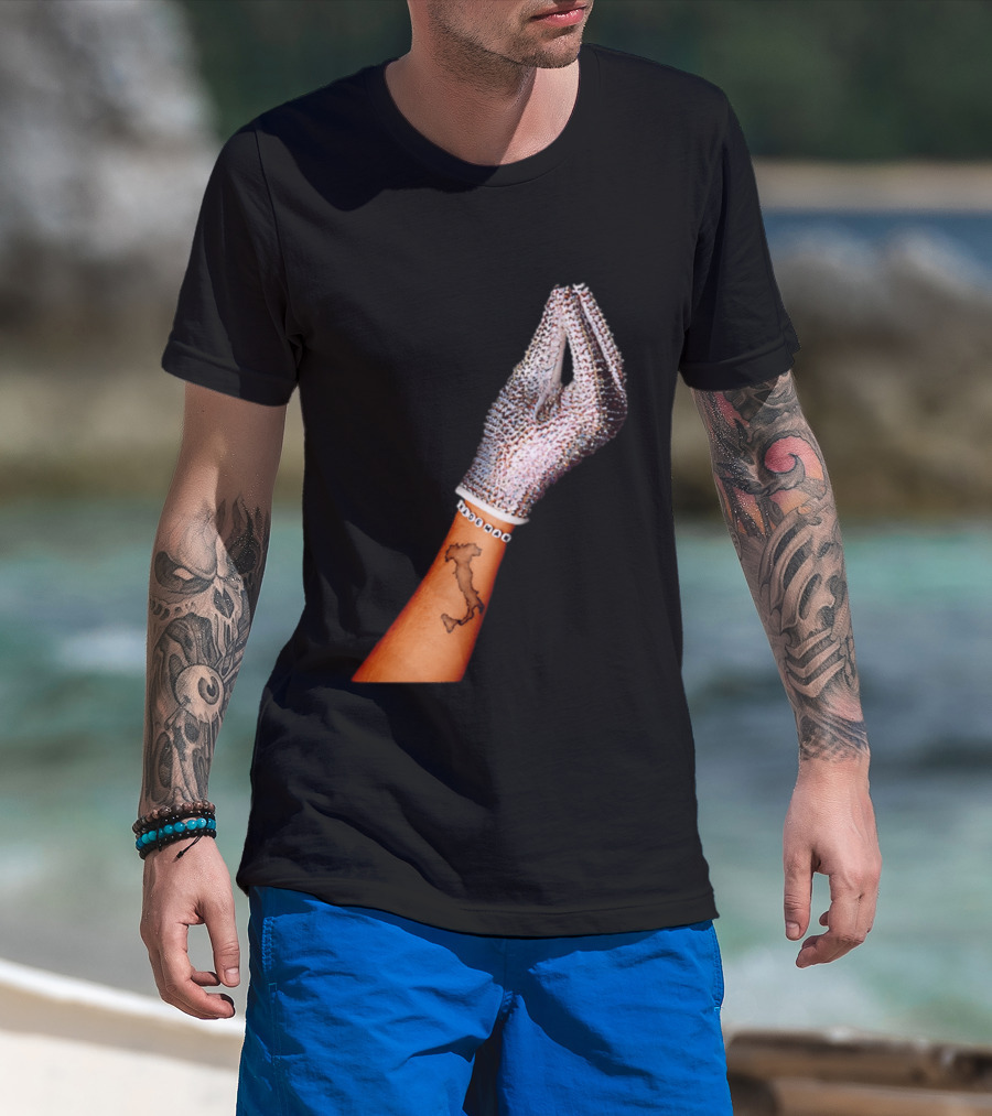 Mademan Italia Drake IceMan Glitter Glove Tattoo T-Shirt