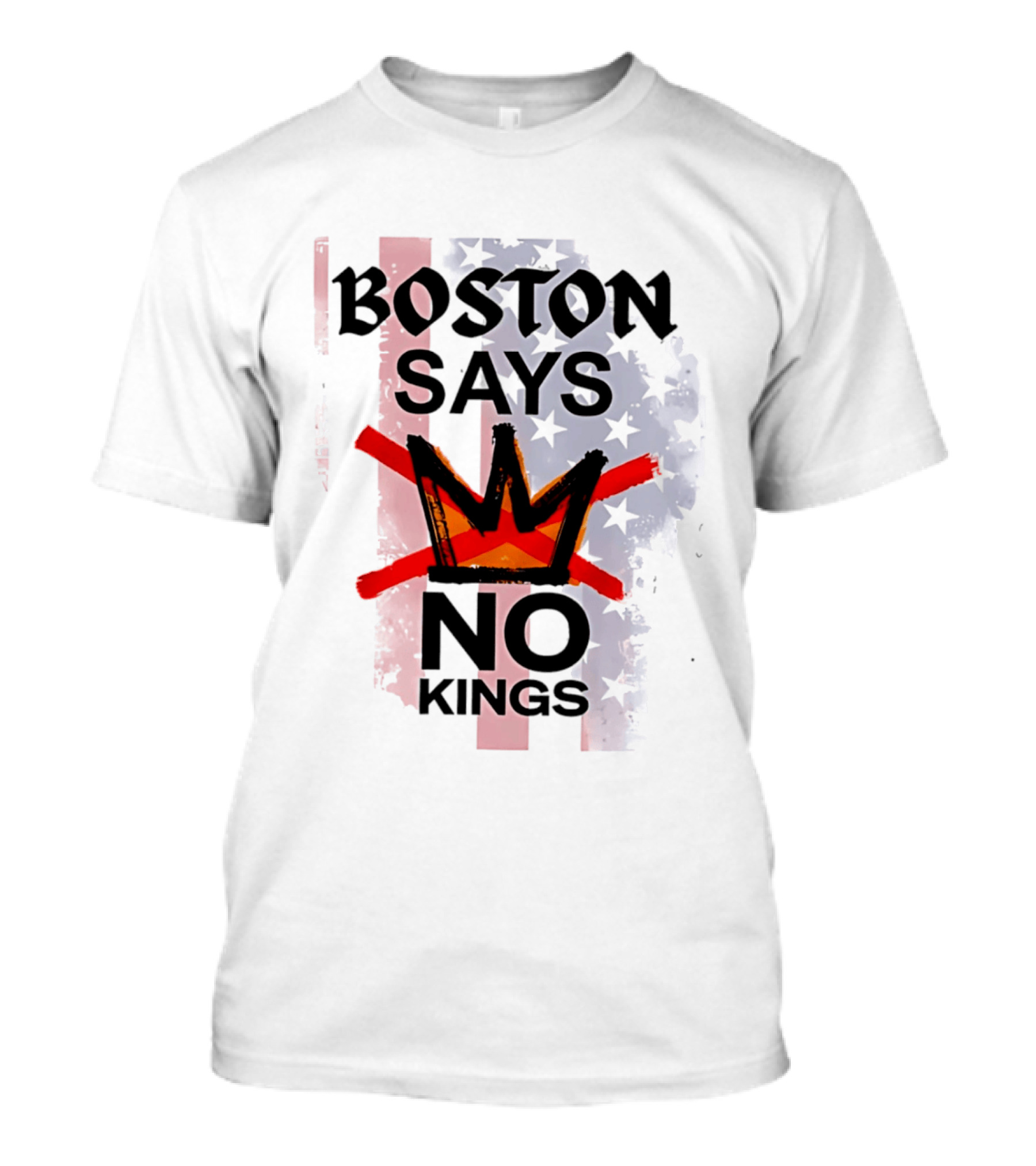 Boston Says No Kings Crown Symbol Stars T-Shirt