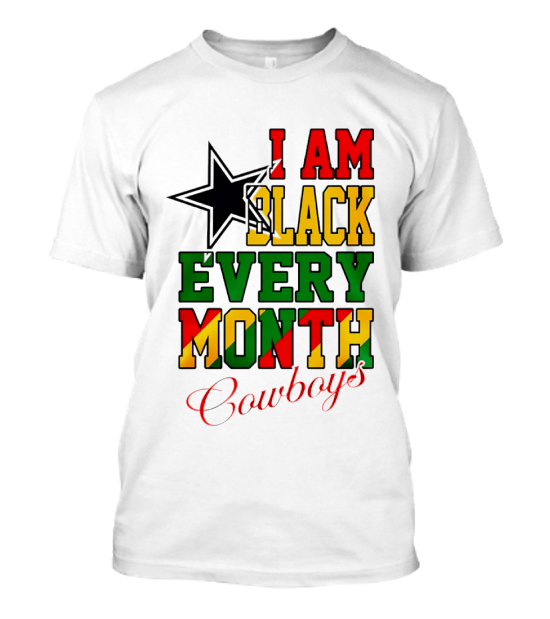 Dallas Cowboys I Am Black Every Month Celebration T-Shirt