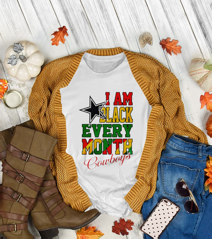 Dallas Cowboys I Am Black Every Month Celebration T-Shirt
