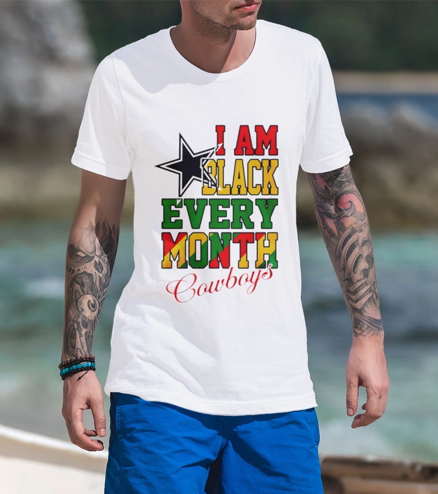 Dallas Cowboys I Am Black Every Month Celebration T-Shirt