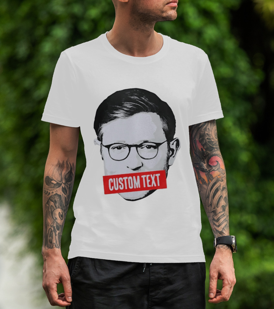 Mike Johnson Silenced Voice Custom Text Stencil T-Shirt