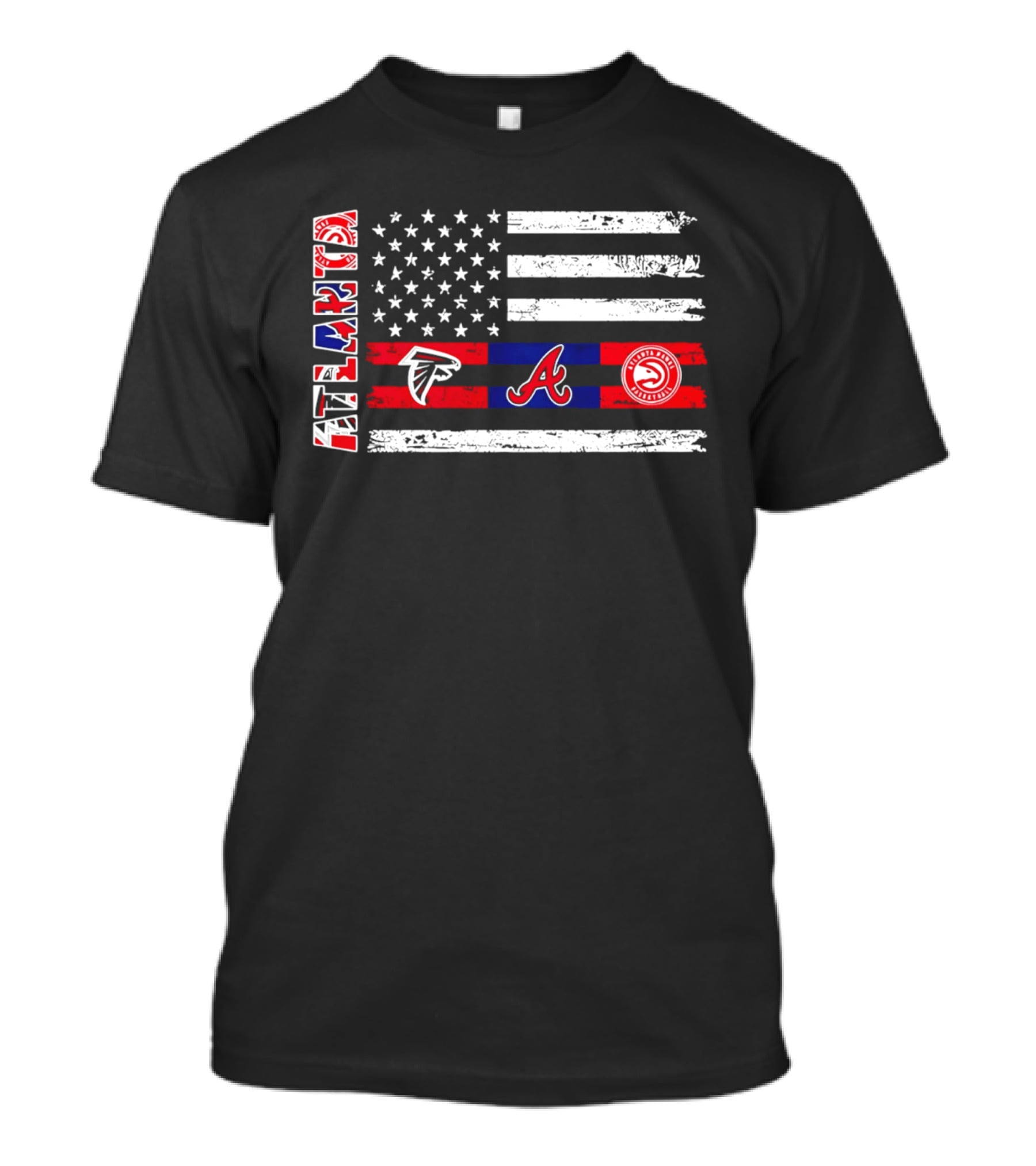 Atlanta Falcons Braves Hawks American Flag T-Shirt