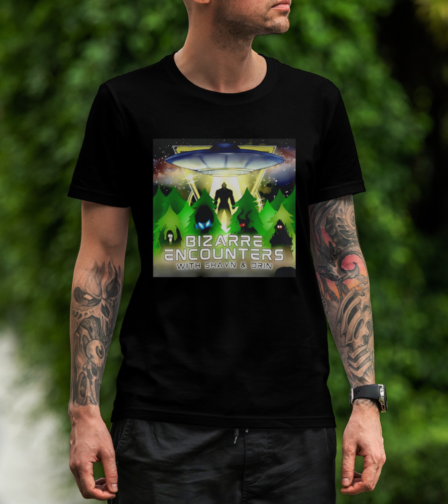 Bizarre Encounters UFO With Shayn And Orin Mysterious Forest Lights Alien Adventure T-Shirt