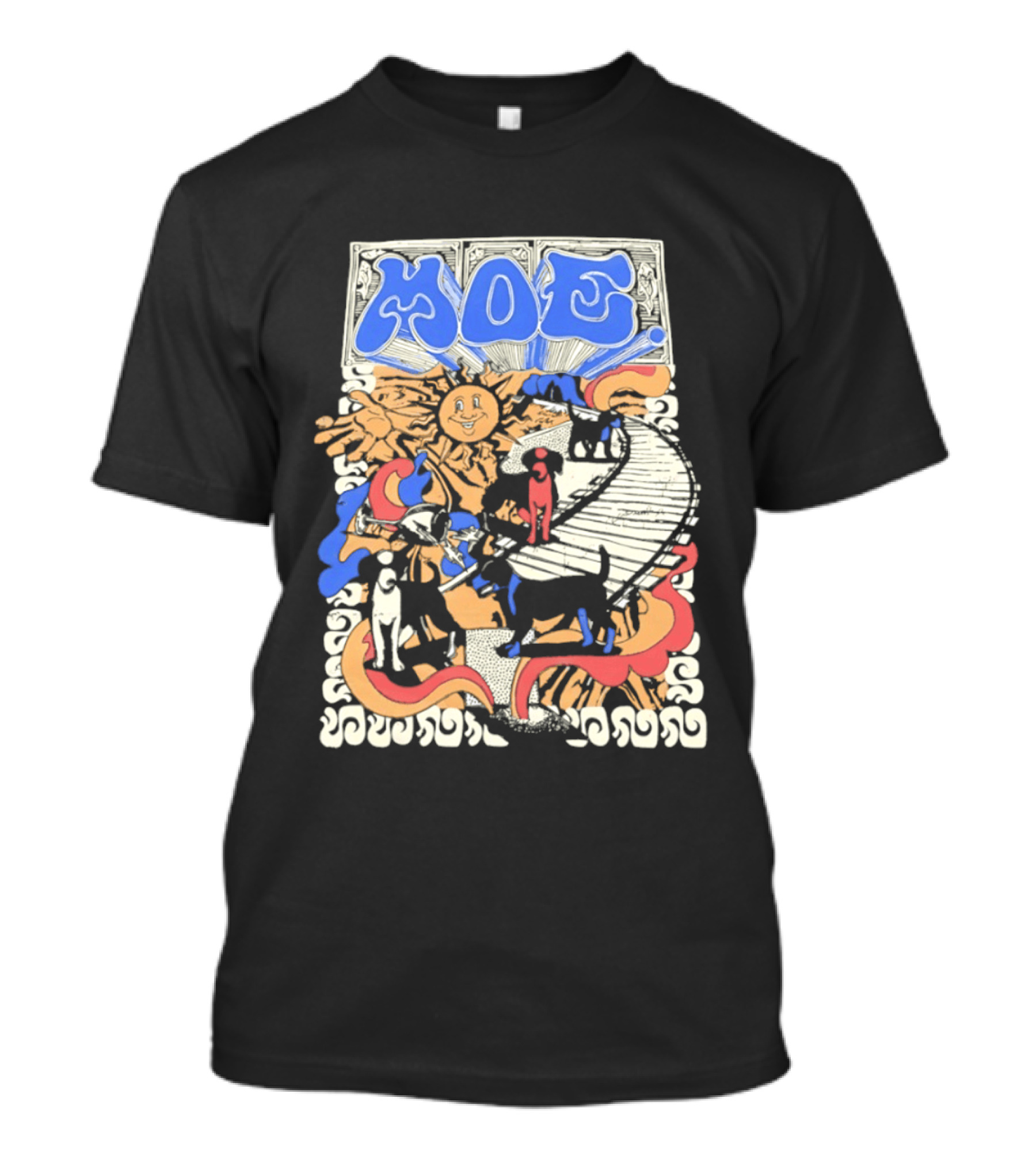 MOE Colorful Sun And Figures Pathway T-Shirt