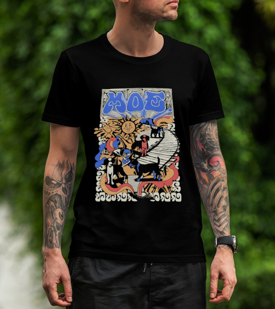 MOE Colorful Sun And Figures Pathway T-Shirt