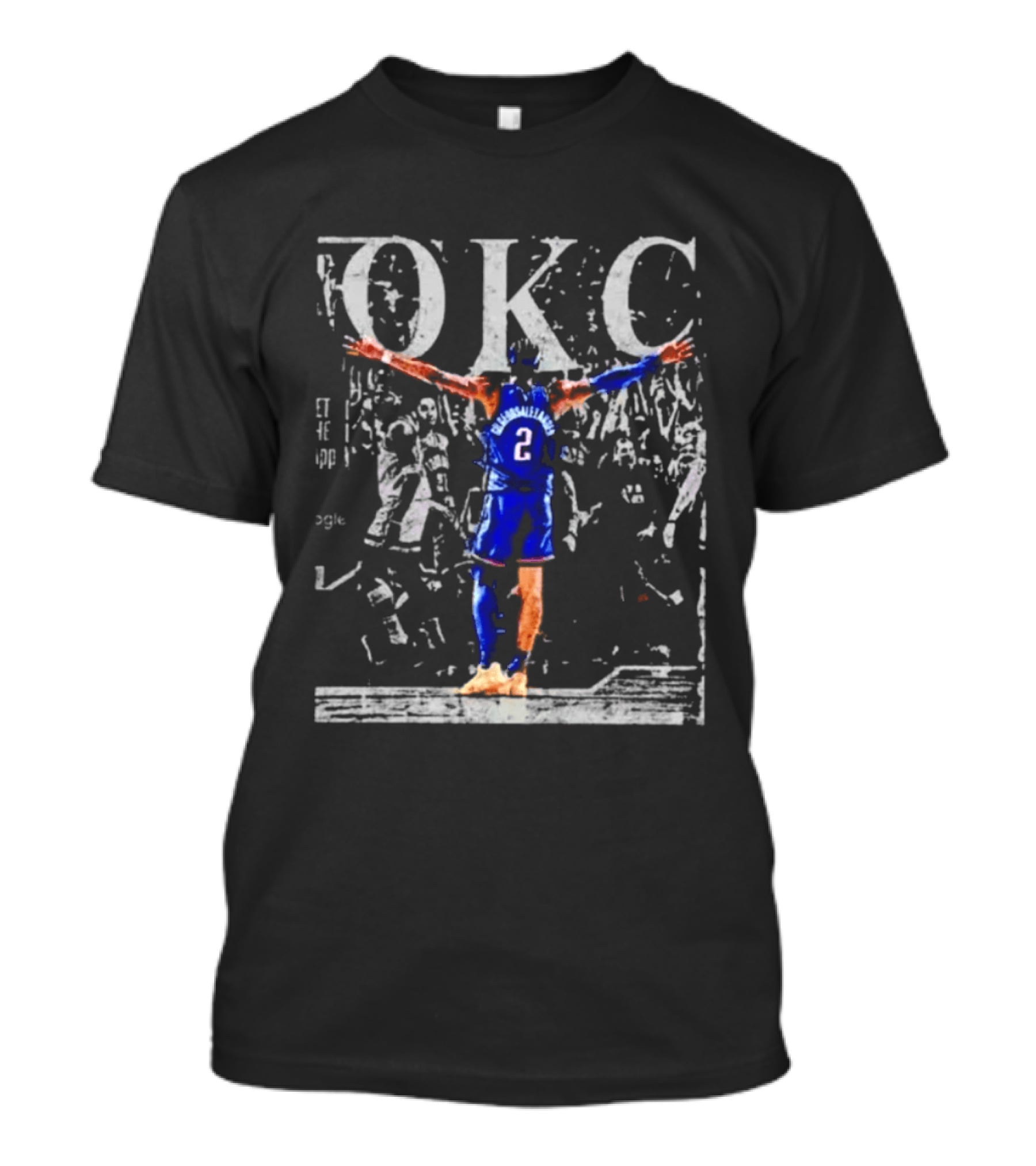 OKC Victory Pose Thunder Number 2 T-Shirt