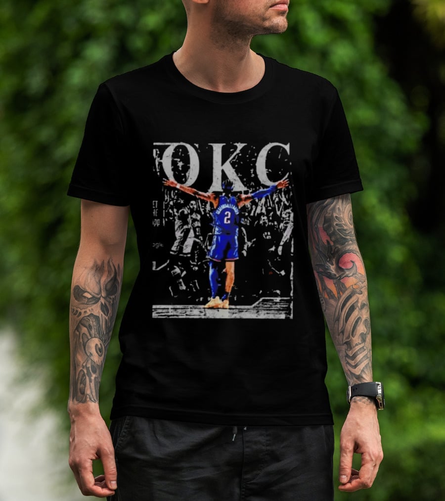 OKC Victory Pose Thunder Number 2 T-Shirt