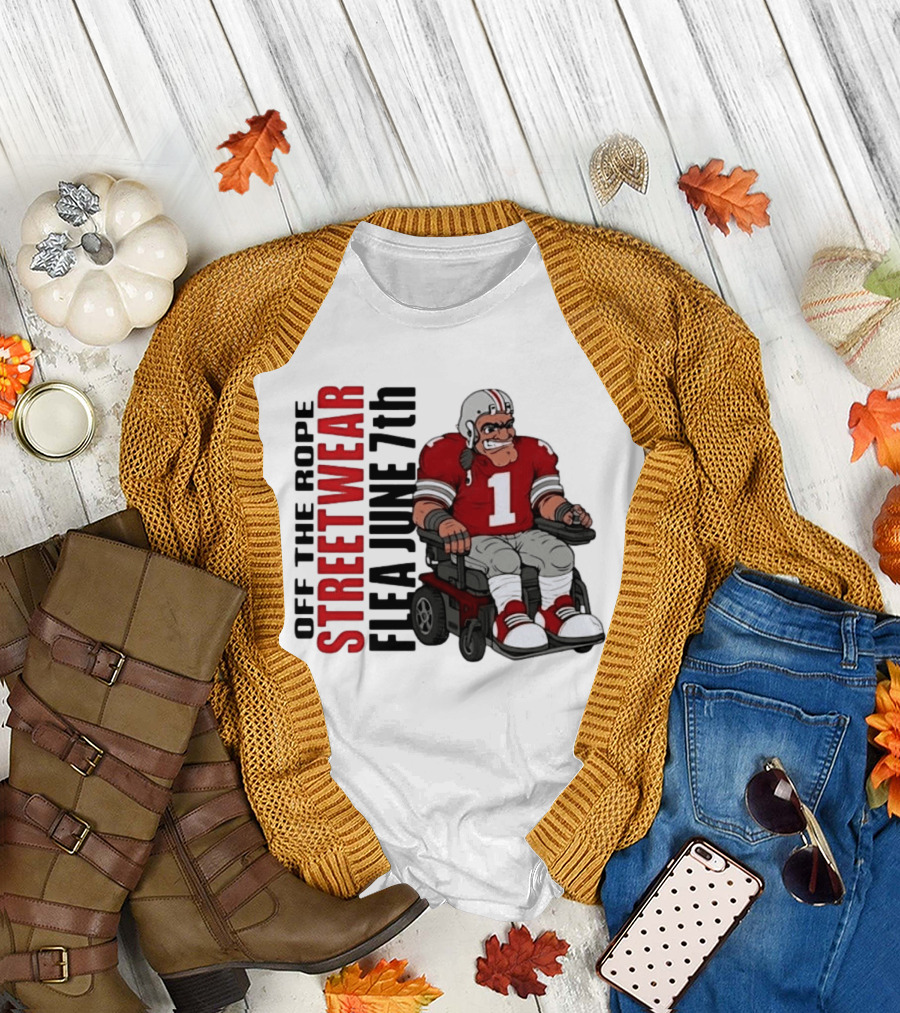 Off the Rope Streetwear Flea June 7th Football Player Wheelchair T-Shirt