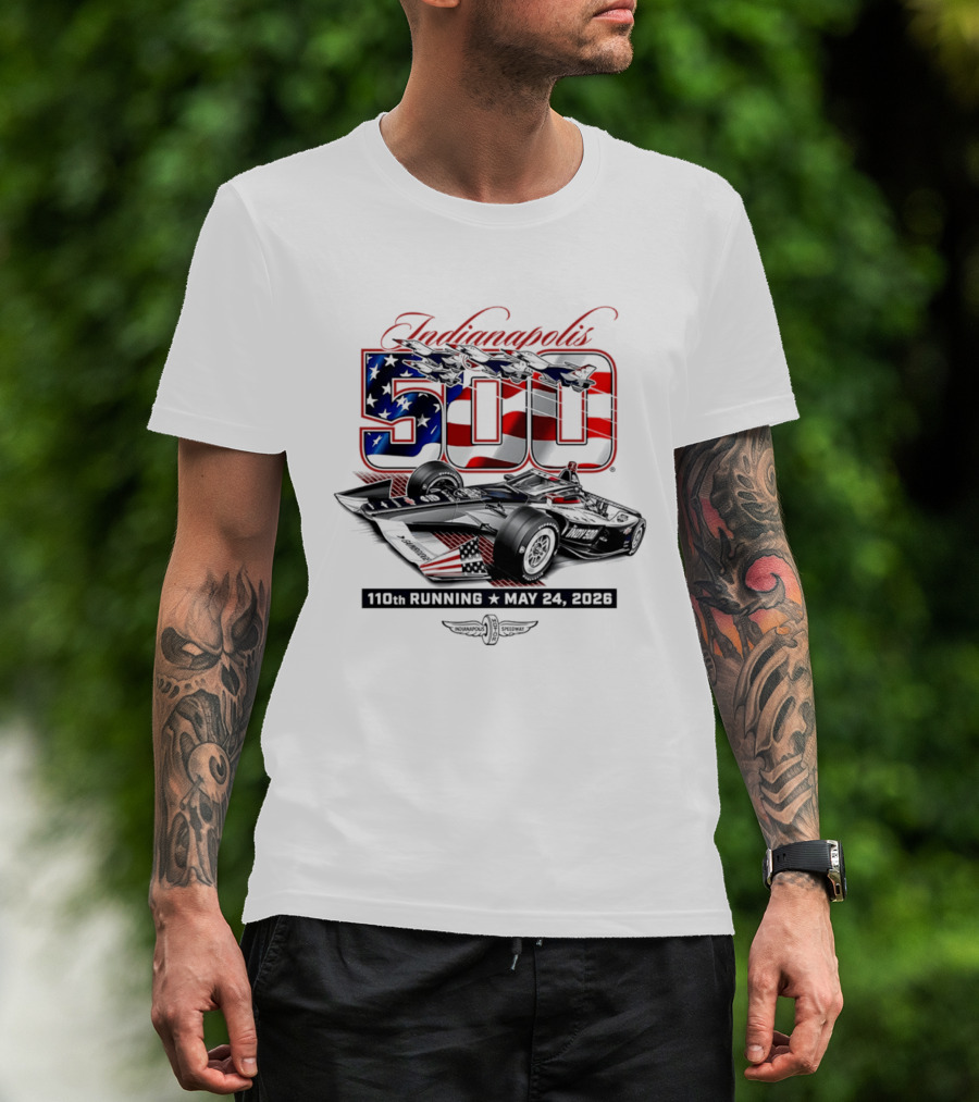 Indianapolis 500 IndyCar 110th Running May 24 2026 American Flag Racing T-Shirt