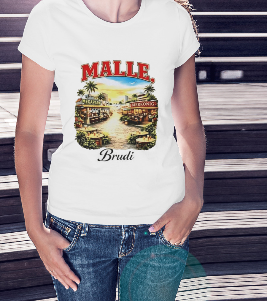 Malle Brudi Megapark Bierkönig Island Vibes Tropical Scene T-Shirt