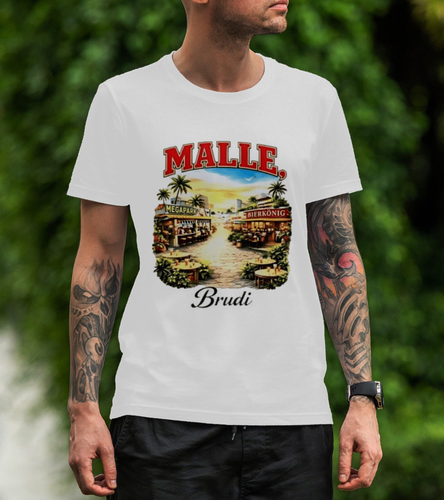 Malle Brudi Megapark Bierkönig Island Vibes Tropical Scene T-Shirt