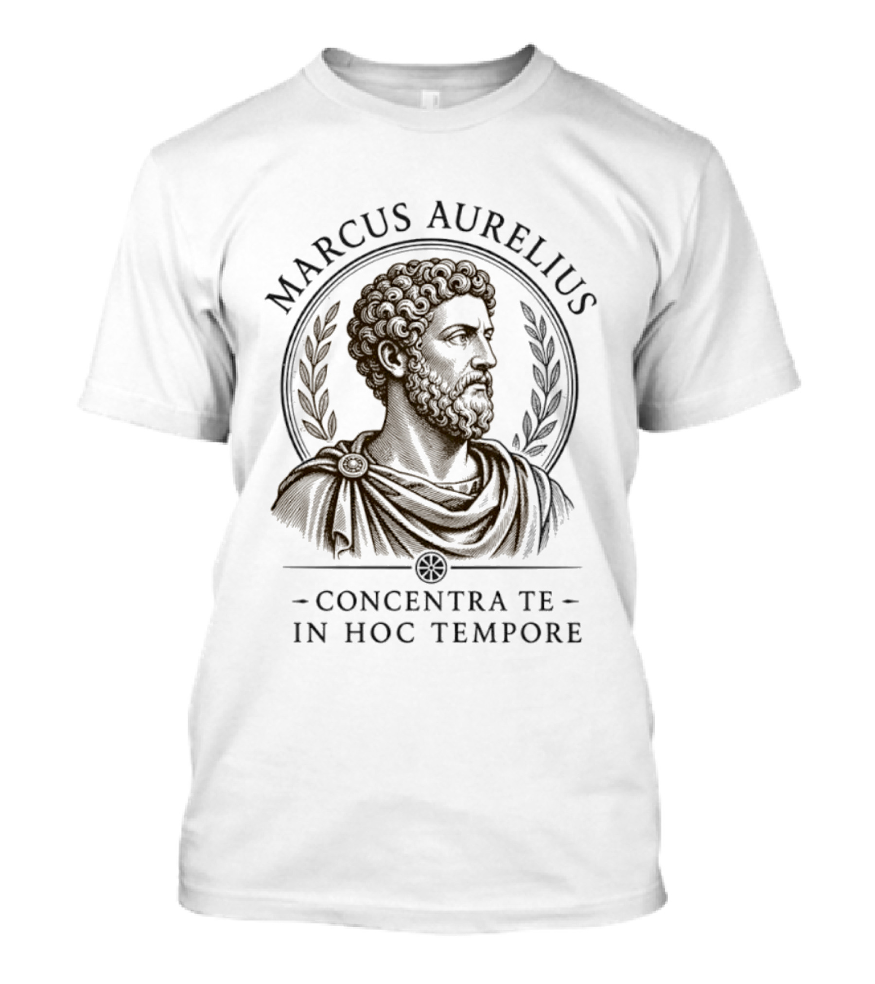 Marcus Aurelius Stoic Philosopher Roman Emperor Concentra Te In Hoc Tempore T-Shirt