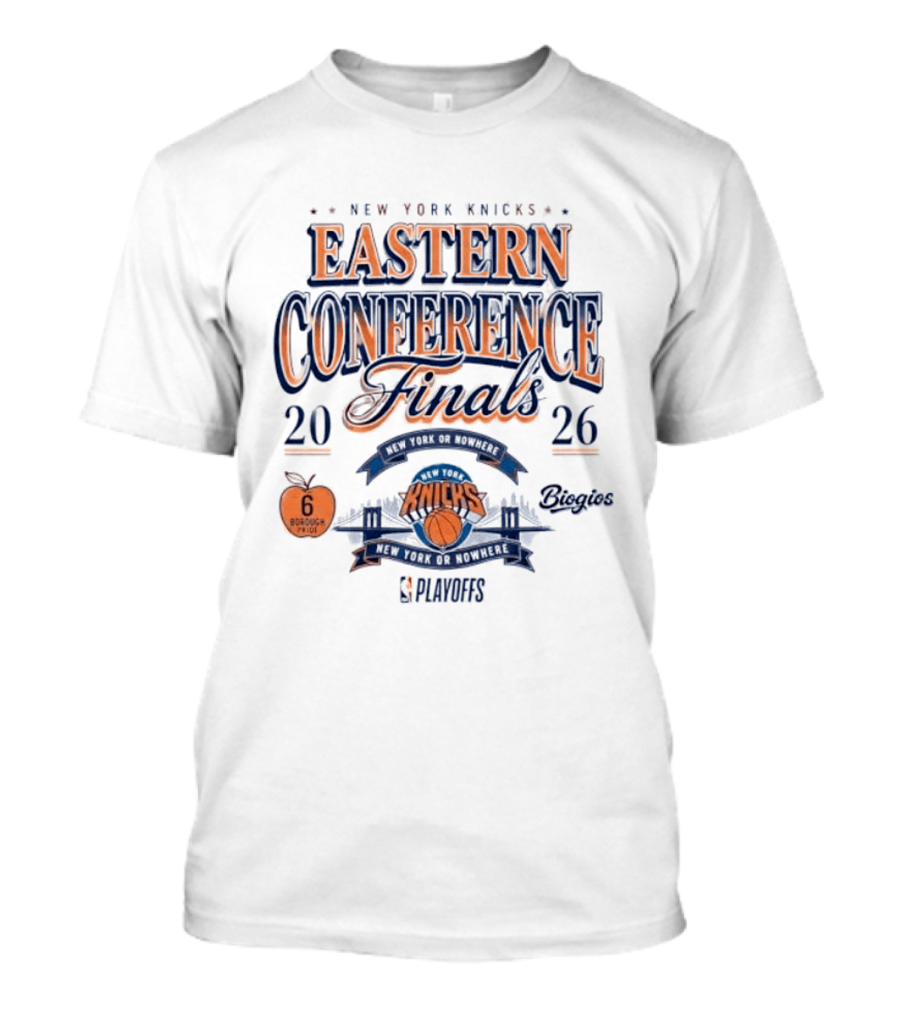 New York Knicks 2026 Eastern Conference Finals Champs Nowhere Borough 6 Playoffs Basketball Fan T-Shirt