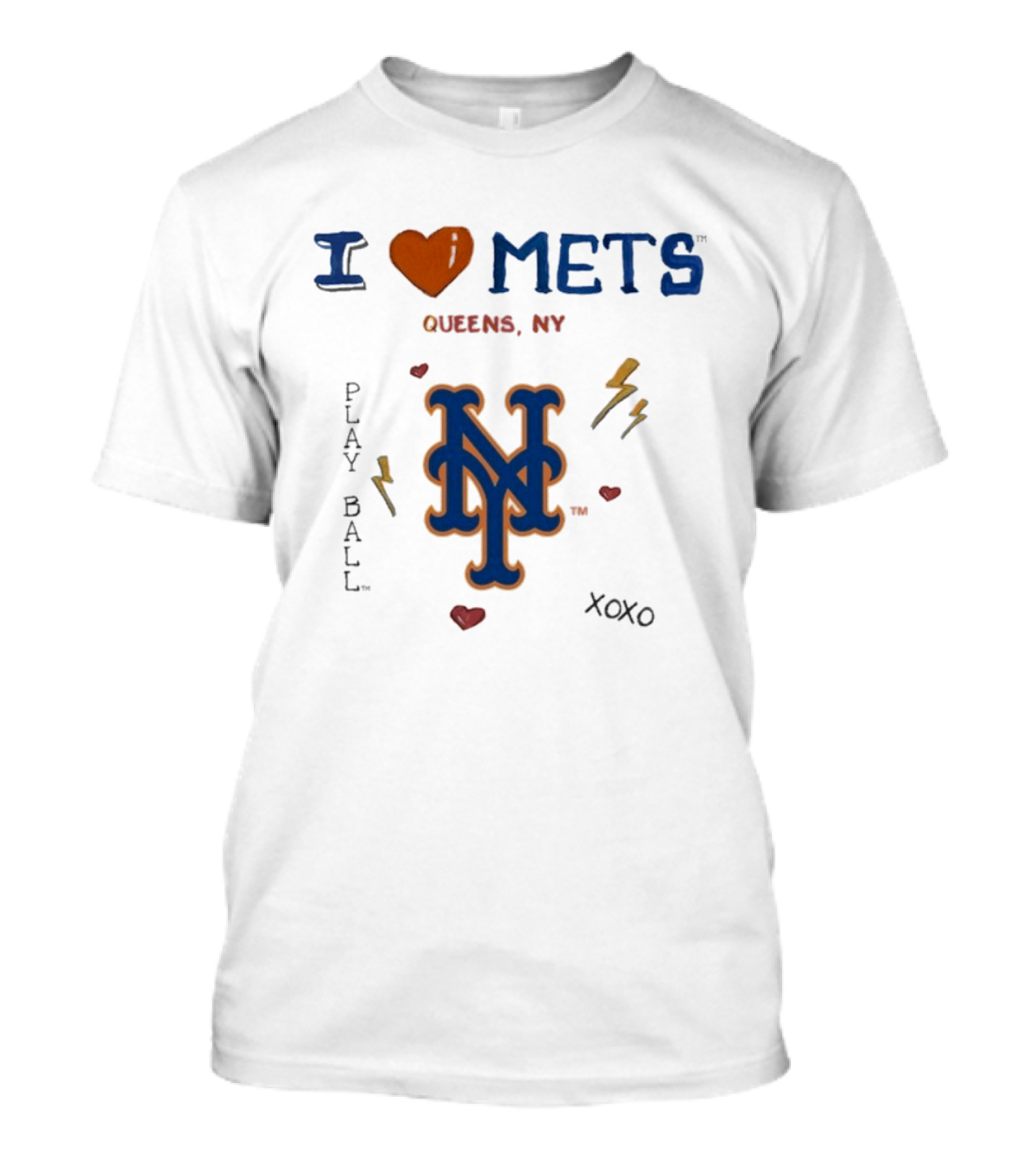 I Heart New York Mets Queens NY Tiny Turnip Toddler Play Ball XOXO T-Shirt