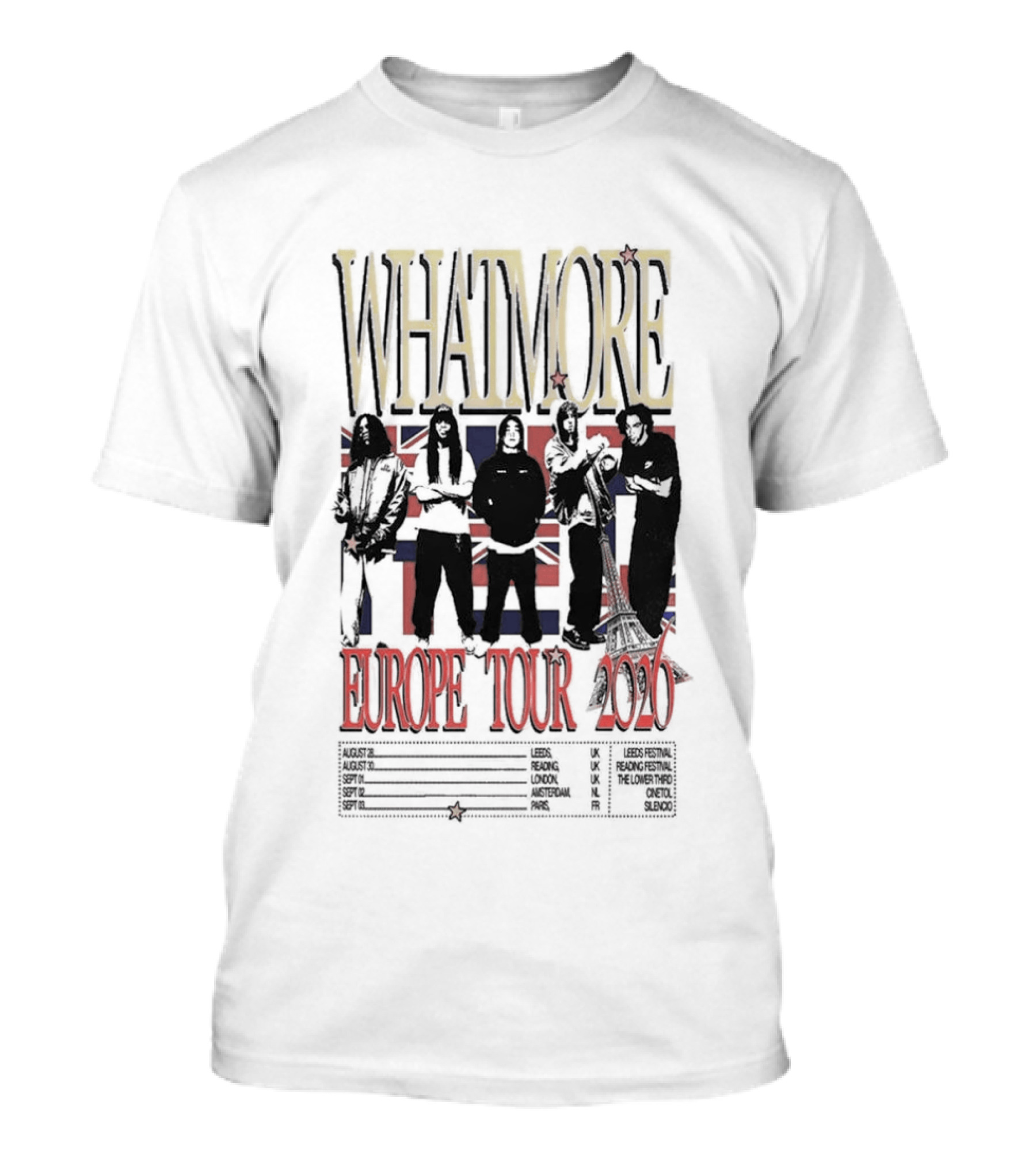 Whatmore Europe Tour 2026 Band Union Jack T-Shirt