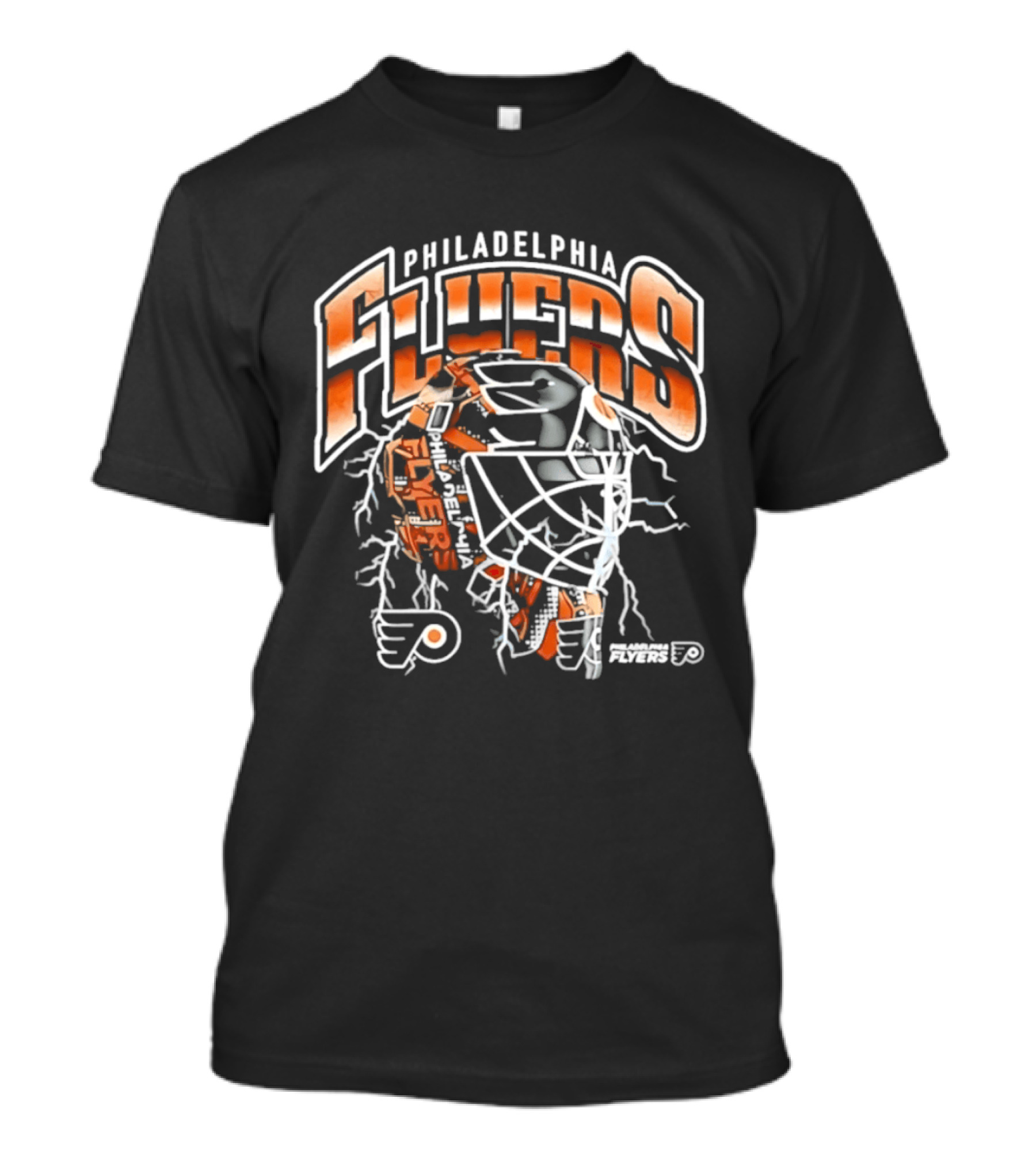 Philadelphia Flyers Crease Lightning Hockey Mask T-Shirt