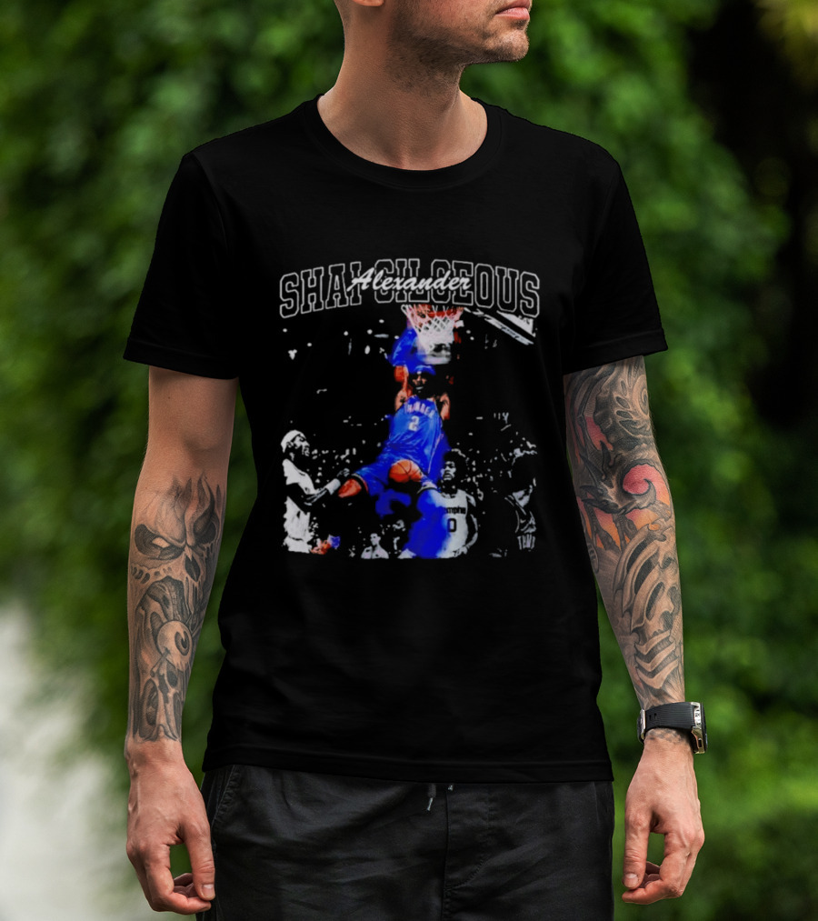 Shai Gilgeous Alexander Thunder Dunk Legacy Basketball Action T-Shirt