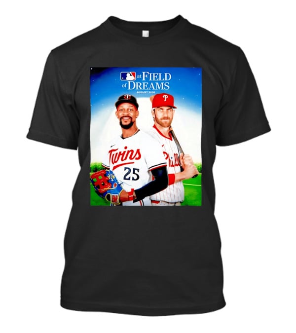 Twins Buxton Vs Phillies Harper MLB At Field Of Dreams August 2026 T-Shirt